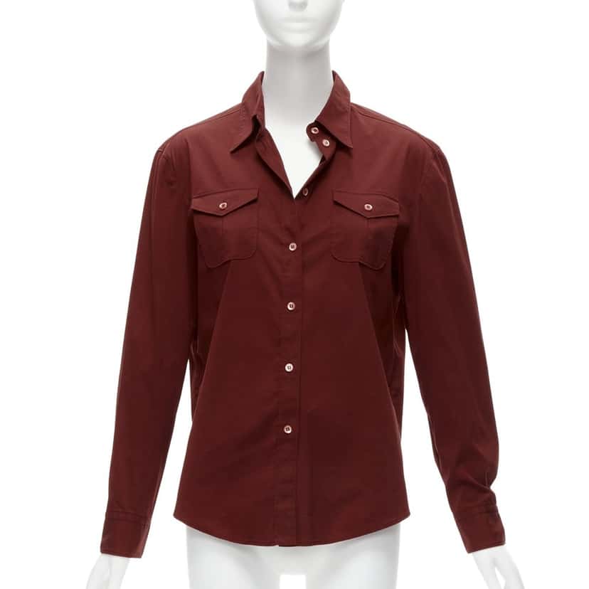 Prada Double Flap Shirt Red Cotton Never worn - Front View