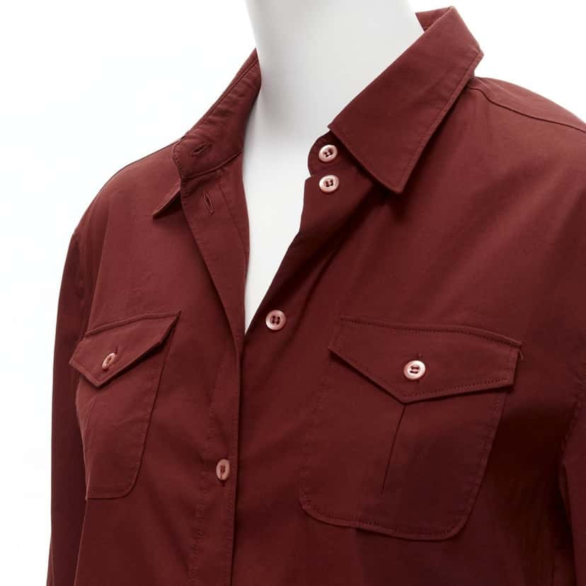Prada Double Flap Shirt Red Cotton Never worn - Back View