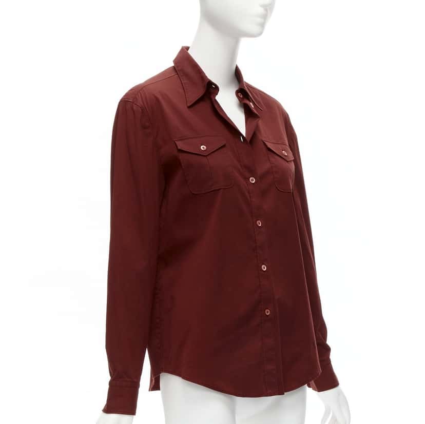 Prada Double Flap Shirt Red Cotton Never worn - Inside View
