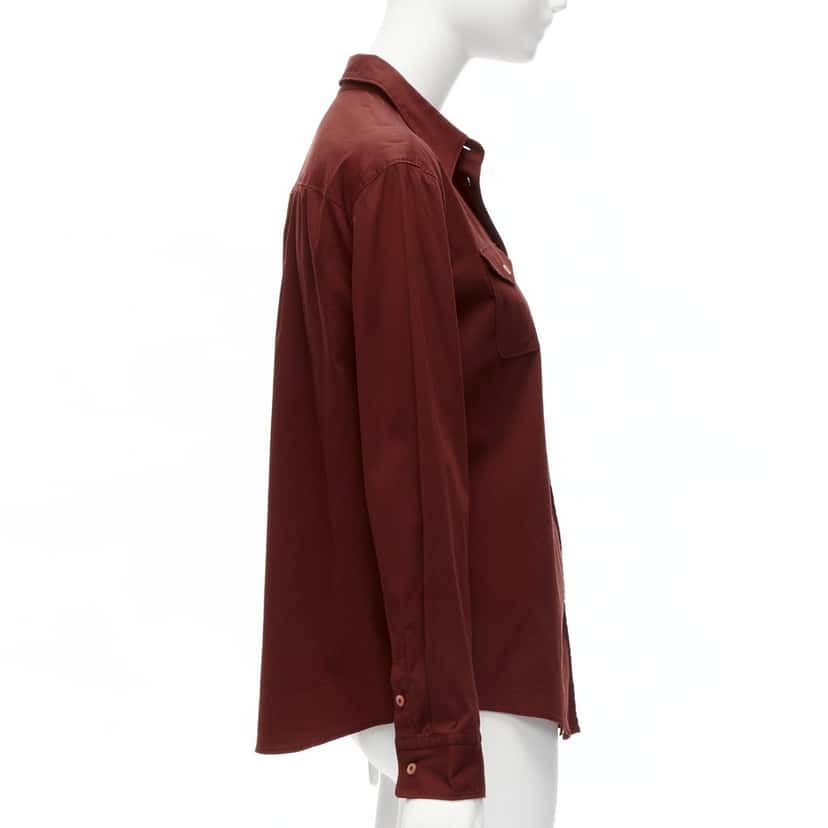 Prada Double Flap Shirt Red Cotton Never worn - Model View