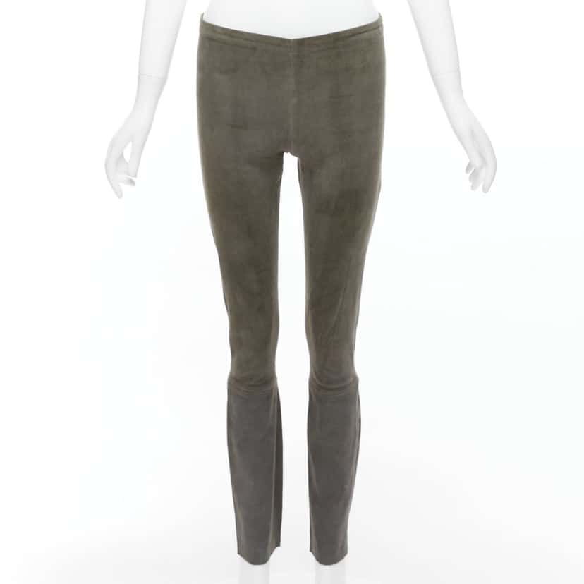 Haider Ackermann Moto Cuffed Pants Grey Suede Fair condition - Front View