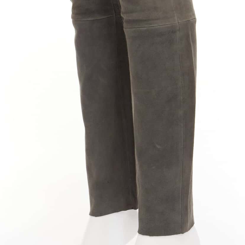 Haider Ackermann Moto Cuffed Pants Grey Suede Fair condition - Back View