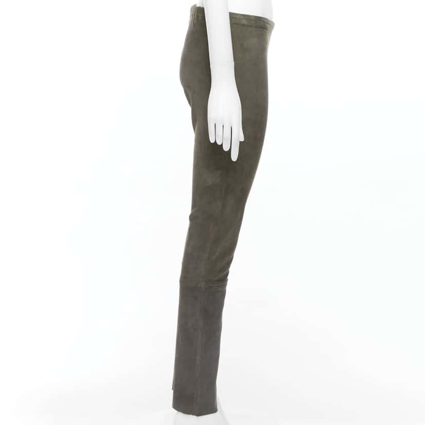 Haider Ackermann Moto Cuffed Pants Grey Suede Fair condition - Model View
