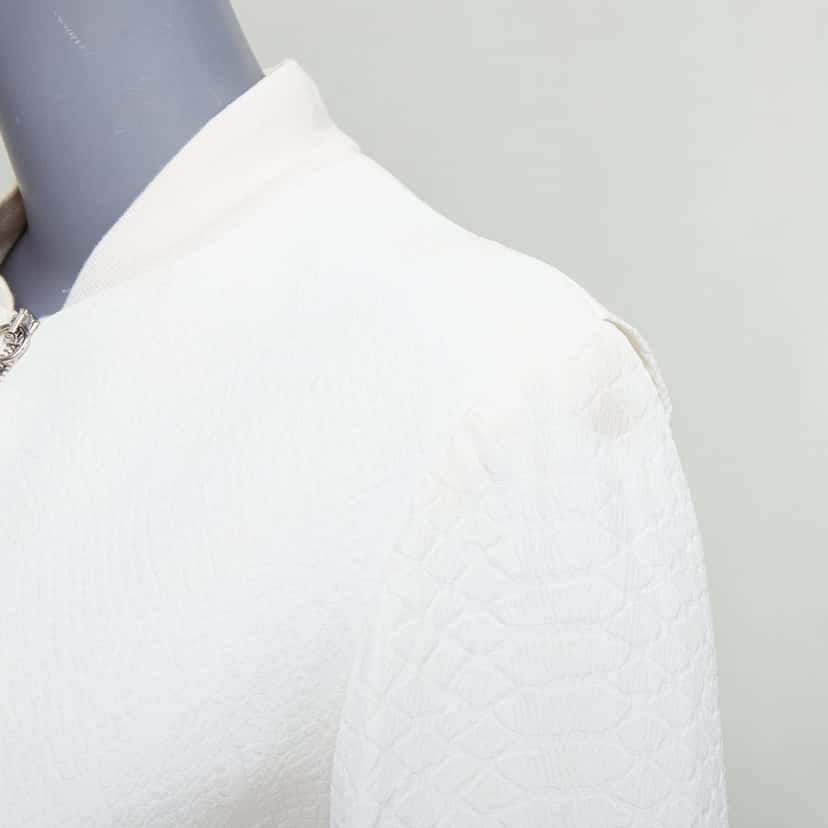 Stella McCartney White Jacquard Cropped Bomber White Fair condition - Back View
