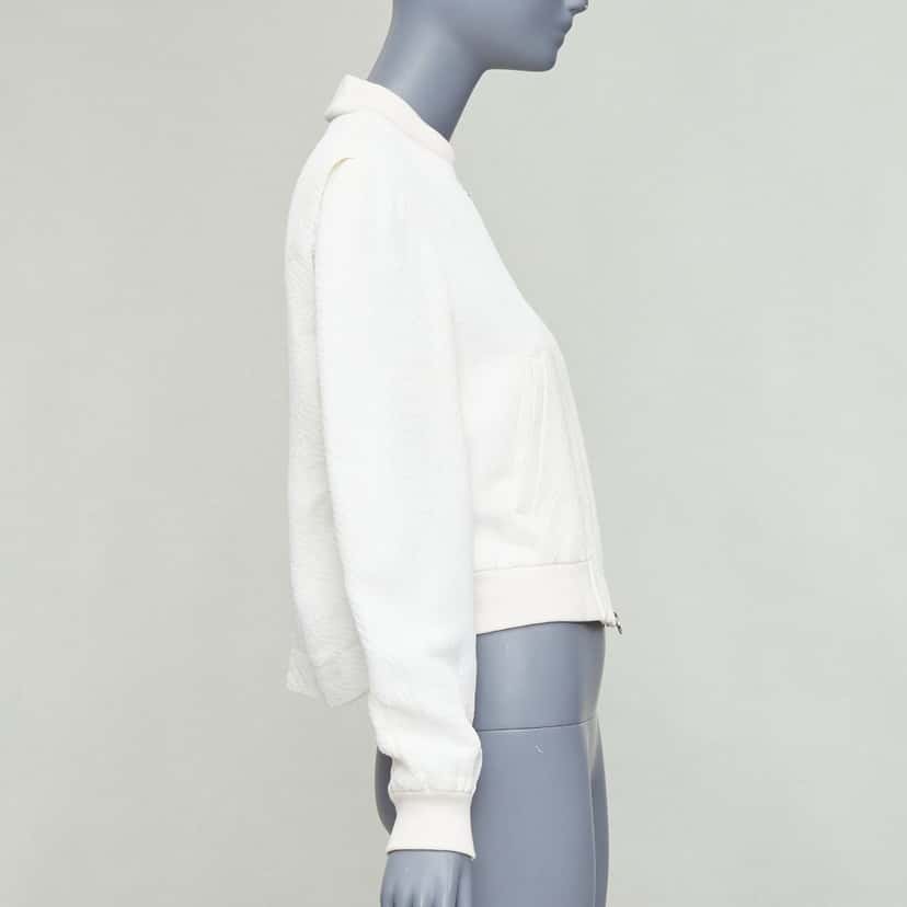 Stella McCartney White Jacquard Cropped Bomber White Fair condition - Box View