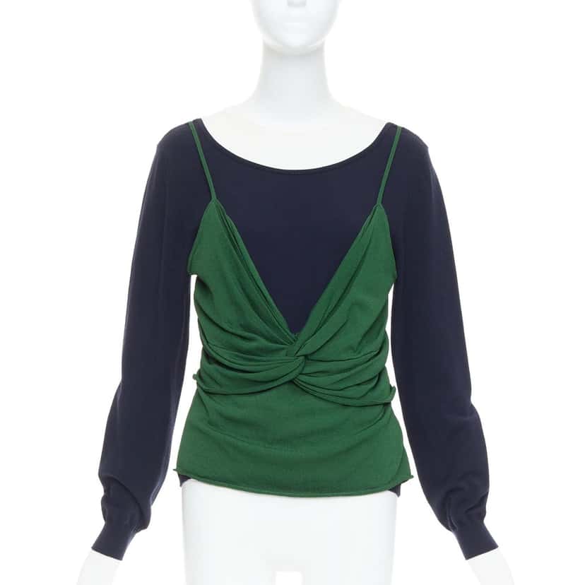 JW Anderson Draped Cami Sweater Green Viscose Very good condition - Front View
