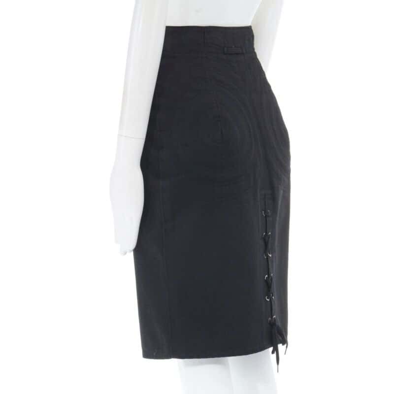 Jean Paul Gaultier Circle Stitch Skirt Black Polyester Very good condition - Box View
