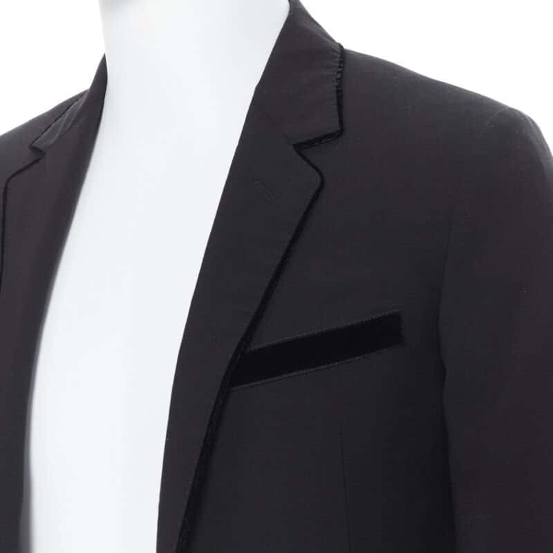 Lanvin Velvet Peak Blazer Black Wool Never worn - Back View