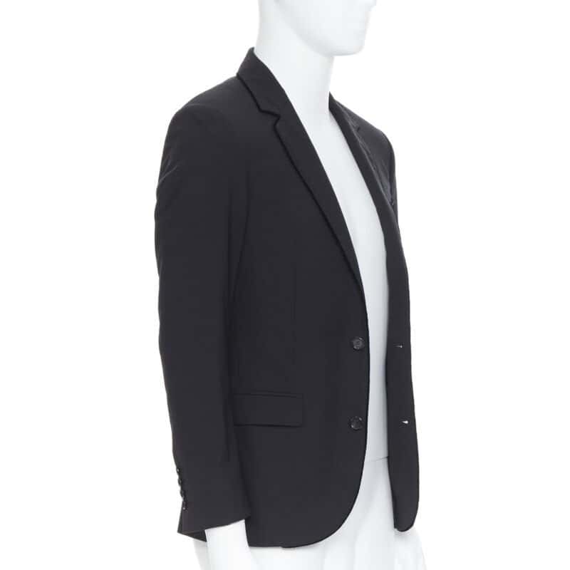 Lanvin Velvet Peak Blazer Black Wool Never worn - Model View