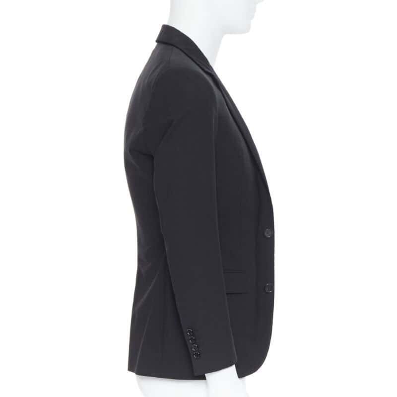 Lanvin Velvet Peak Blazer Black Wool Never worn - Box View