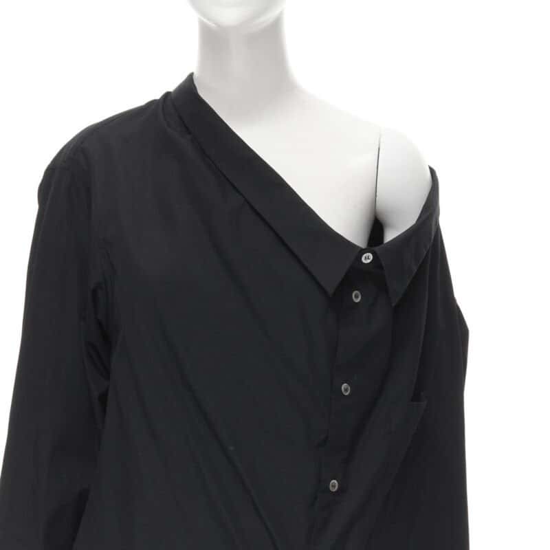 Comme Des Garcons Asymmetric Collar Shirt Black Cotton Very good condition - Back View