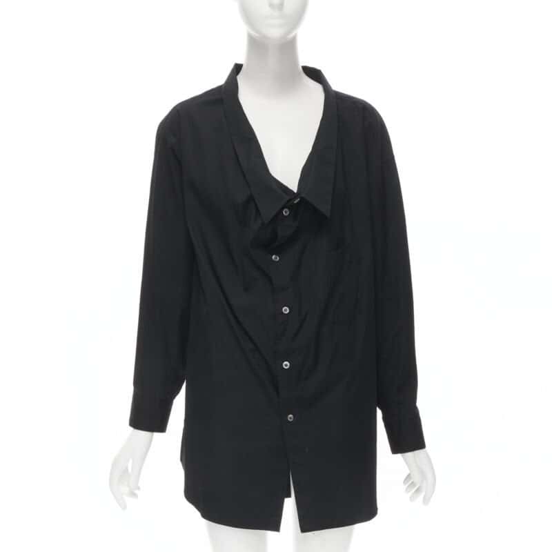 Comme Des Garcons Asymmetric Collar Shirt Black Cotton Very good condition - Inside View