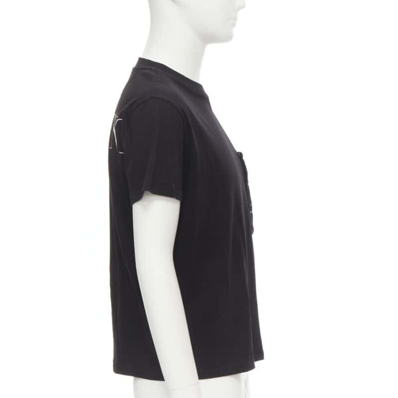 VALENTINO GARAVANI Lace Pocket T-Shirt Black Cotton Never worn - Box View