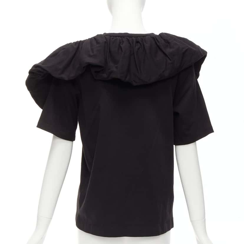 Dries Van Noten Asymmetric Ruffle Top Black Cotton Never worn - Box View