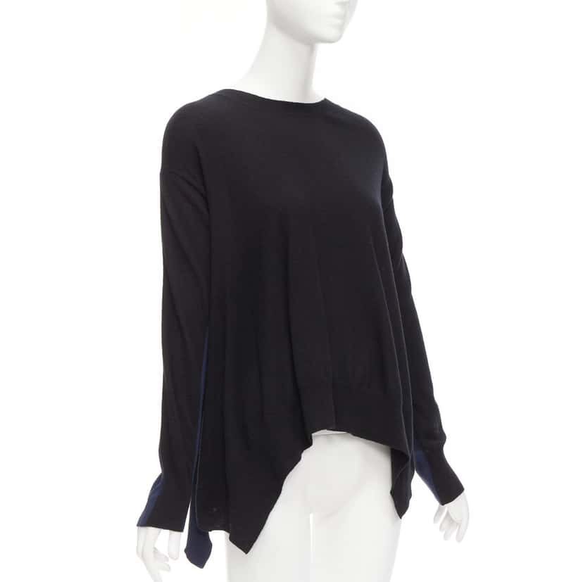 Stella McCartney Handkerchief Sweater Black Wool Never worn - Front View
