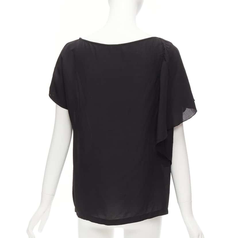 Dries Van Noten Flutter Sleeve Top Black Viscose Never worn - Box View