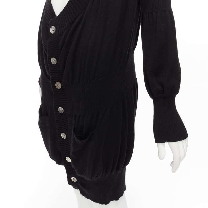 Junya Watanabe Button Up Cardigan Black Wool Never worn - Back View