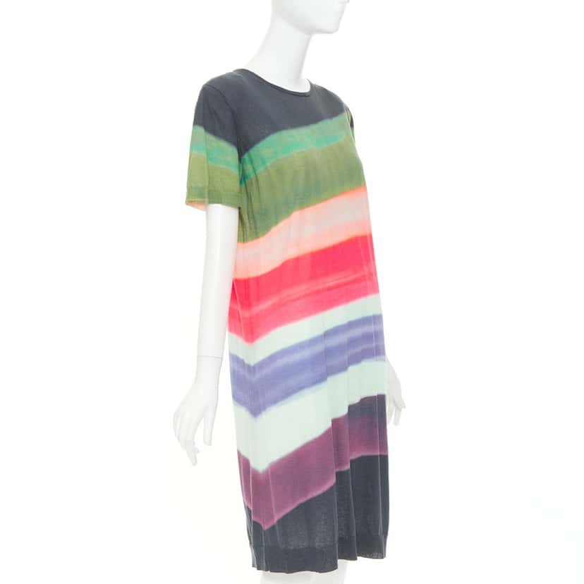 Dries Van Noten Len Lye Border T-shirt Dress MultiColor Cotton Good condition - Inside View