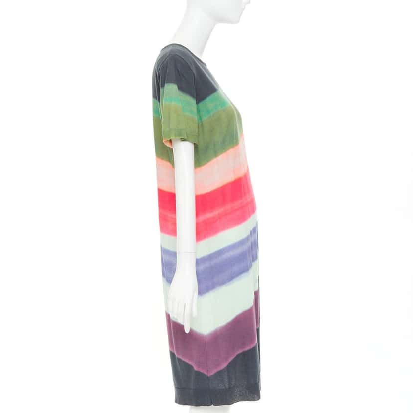 Dries Van Noten Len Lye Border T-shirt Dress MultiColor Cotton Good condition - Model View