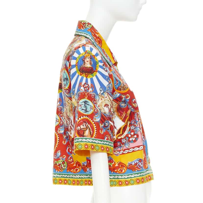 Dolce Gabbana Carretto Siciliano Print MultiColor Cotton Very good condition - Model View