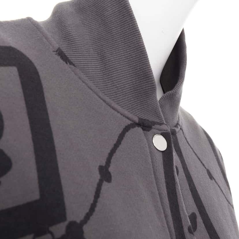 Hermes Poste et Cavalerie Bomber Jacket Grey Cotton Very good condition - Back View