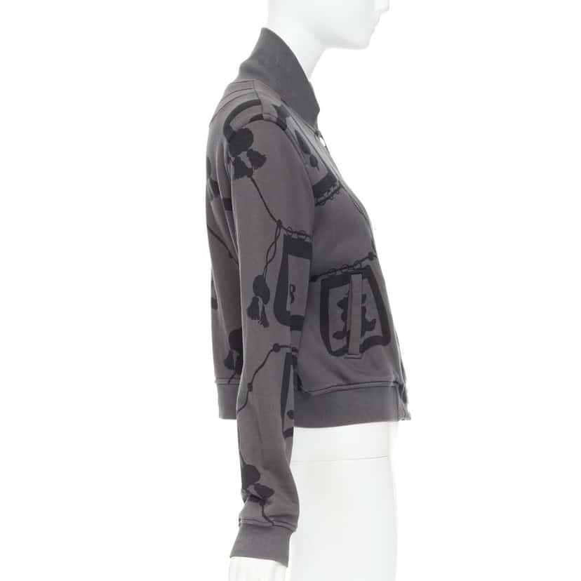 Hermes Poste et Cavalerie Bomber Jacket Grey Cotton Very good condition - Box View