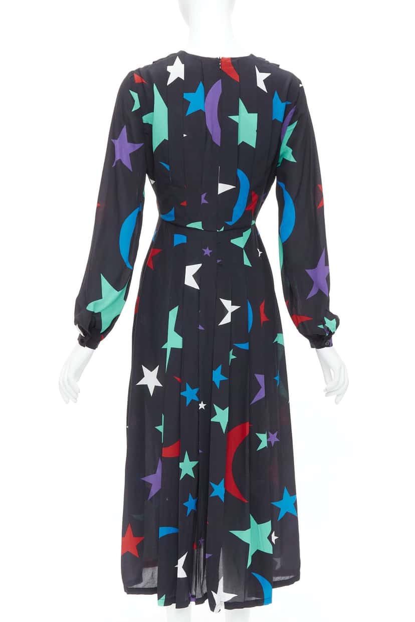 Rixo Star Print Dress Black Silk Good condition - Model View