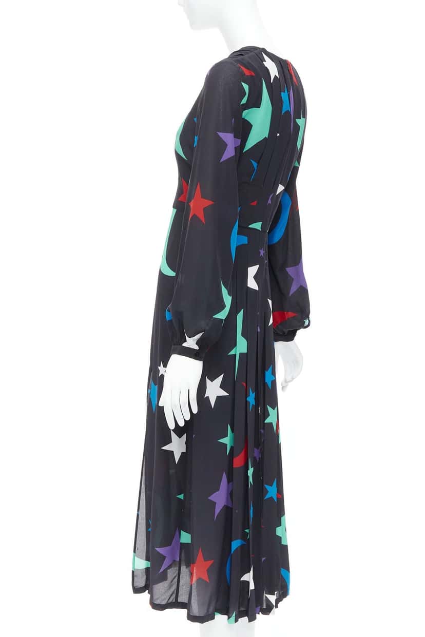 Rixo Star Print Dress Black Silk Good condition - Box View