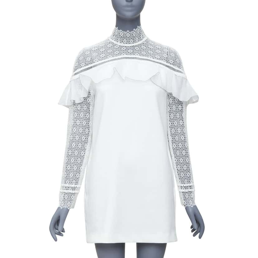 SELF-PORTRAIT Military cape shoulder White Polyester Never worn, with tag - Front View