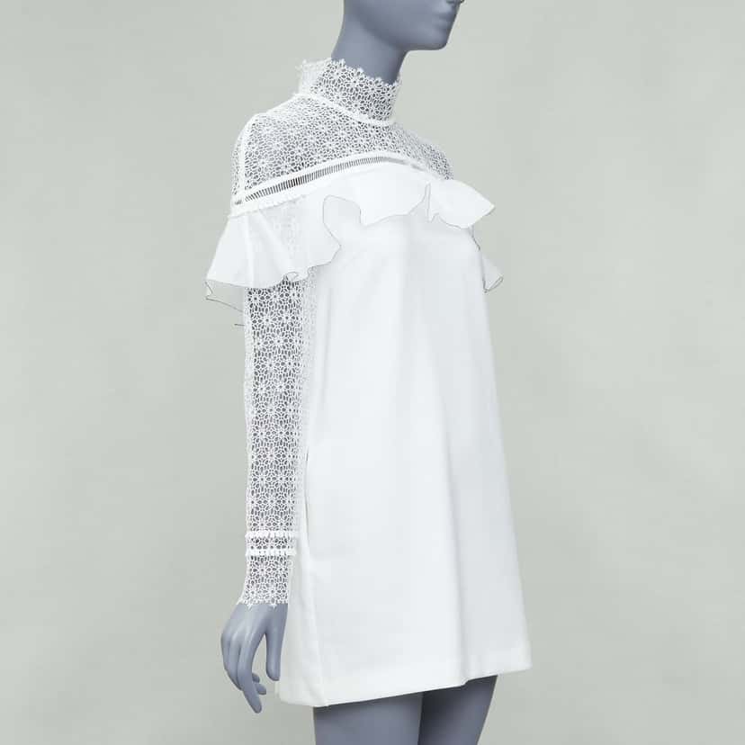 SELF-PORTRAIT Military cape shoulder White Polyester Never worn, with tag - Inside View