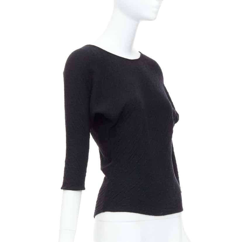 The Row Textured Pullover Top Black Polyester Fair condition - Inside View