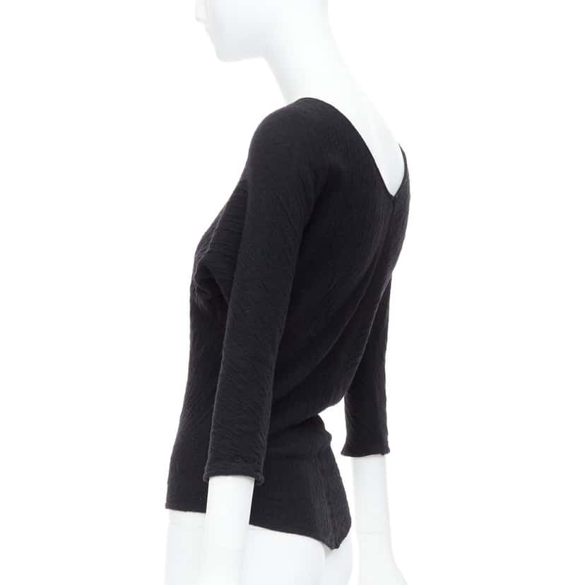 The Row Textured Pullover Top Black Polyester Fair condition - Box View