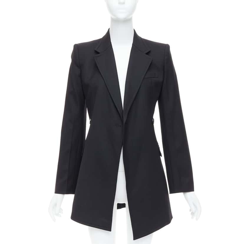 Helmut Lang Flare Long Blazer Black Wool Never worn - Inside View