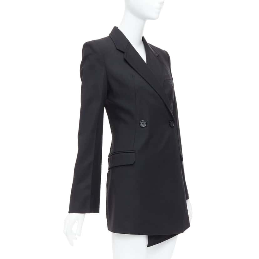Helmut Lang Flare Long Blazer Black Wool Never worn - Model View