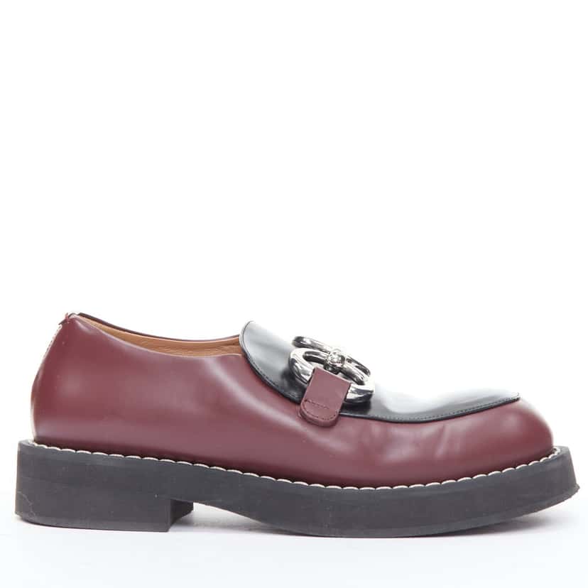 Marni Chunky Buckle Loafers Black Leather Fair condition - Back View