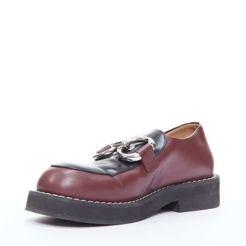 Marni Chunky Buckle Loafers Black Leather Fair condition - Model View
