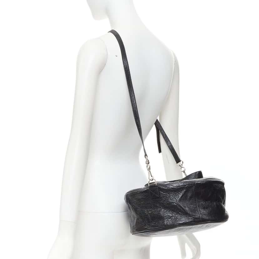 Balenciaga Arena Round Air S Hobo Black Leather Very good condition - Back View