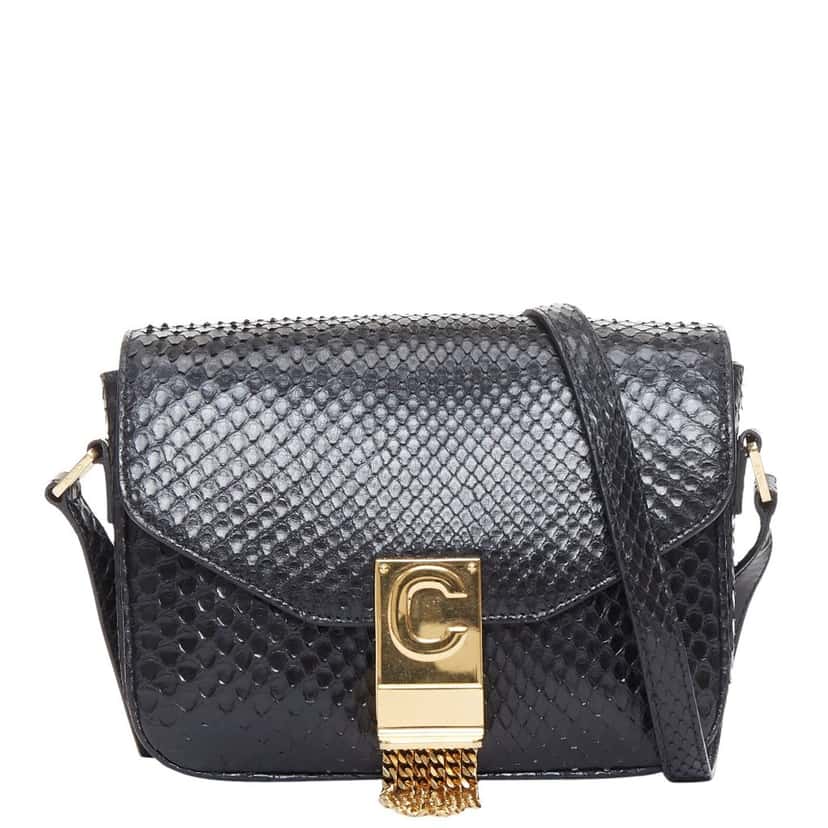 Celine C Bag Black Leather Good condition - Front View