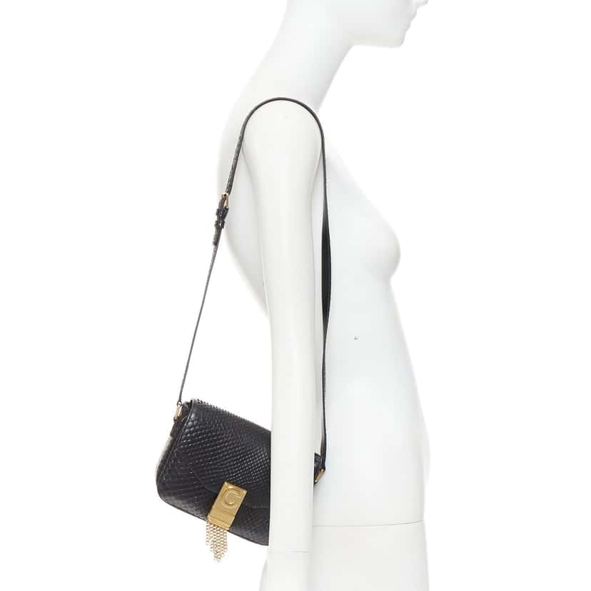Celine C Bag Black Leather Good condition - Back View