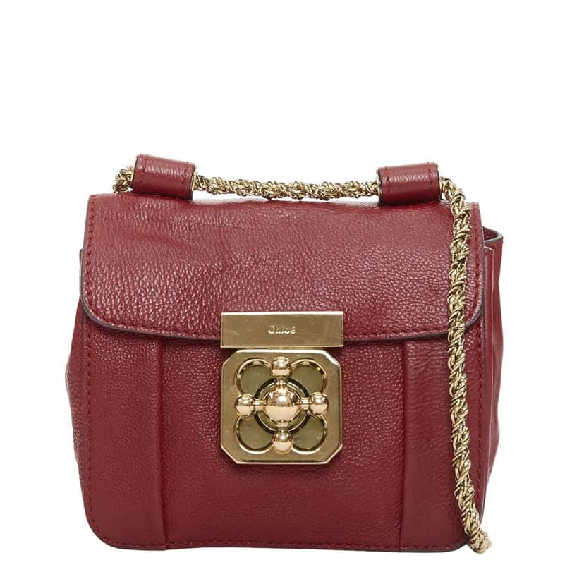Chloe Elsie Burgundy Leather Fair condition - Front View