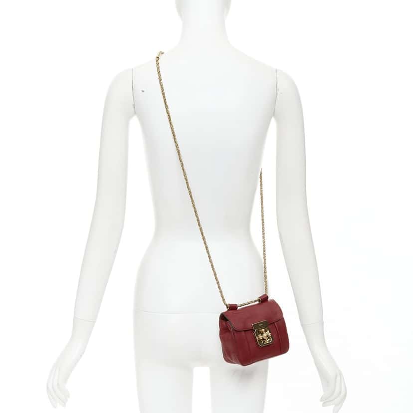 Chloe Elsie Burgundy Leather Fair condition - Back View