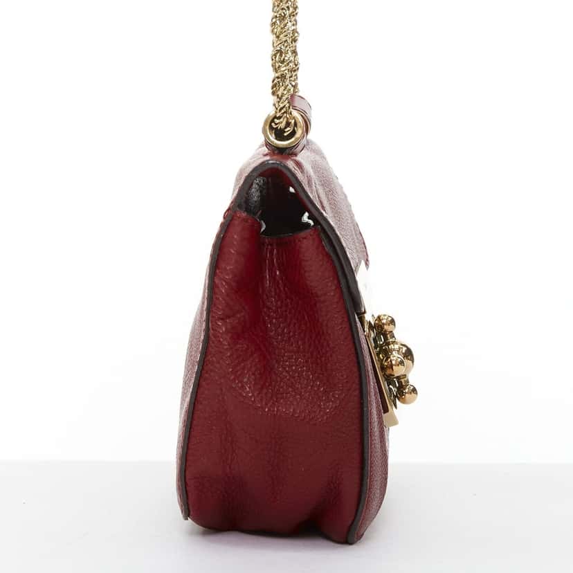 Chloe Elsie Burgundy Leather Fair condition - Model View