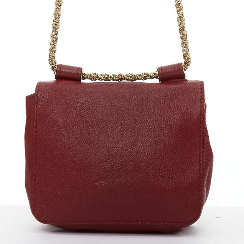 Chloe Elsie Burgundy Leather Fair condition - Box View