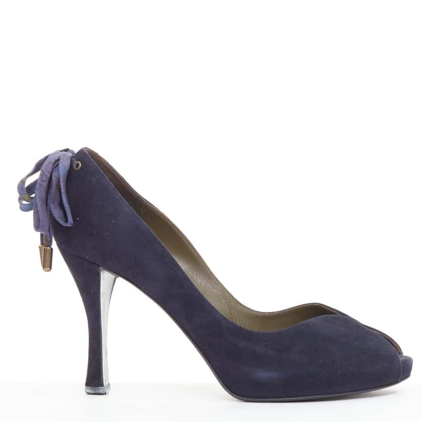 Hermes Product Navy Suede Fair condition - Front View