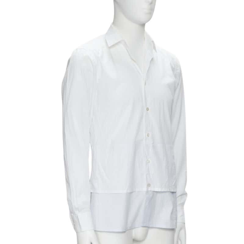 Raf Simons Layered Hem Shirt White Cotton Never worn - Front View
