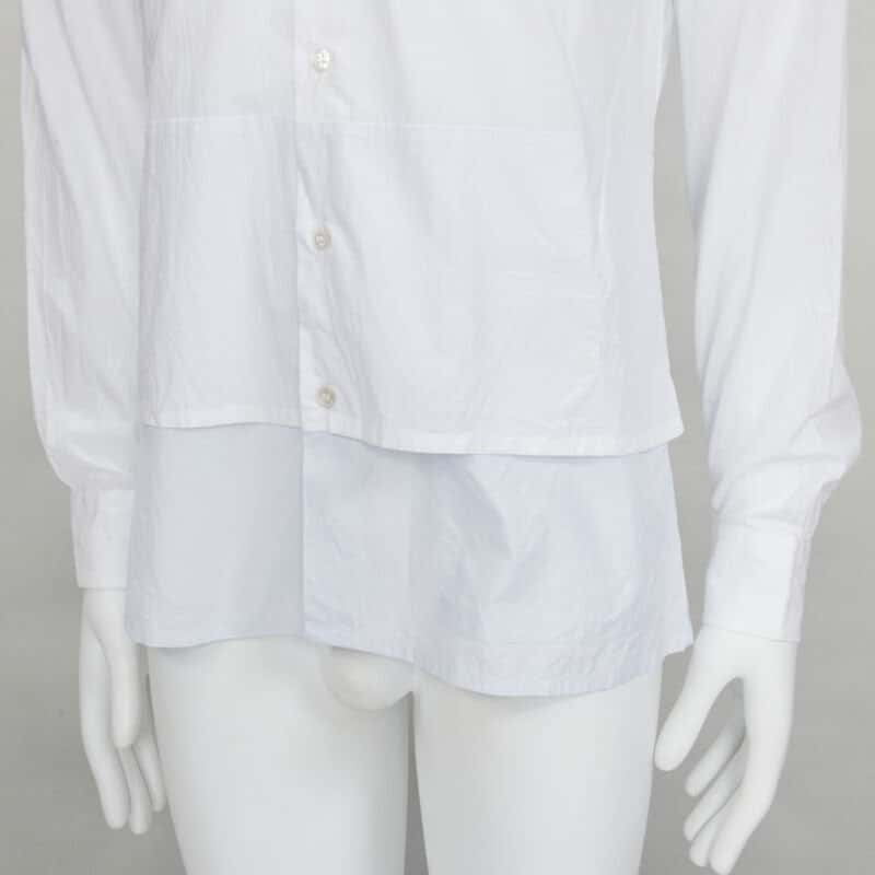 Raf Simons Layered Hem Shirt White Cotton Never worn - Back View