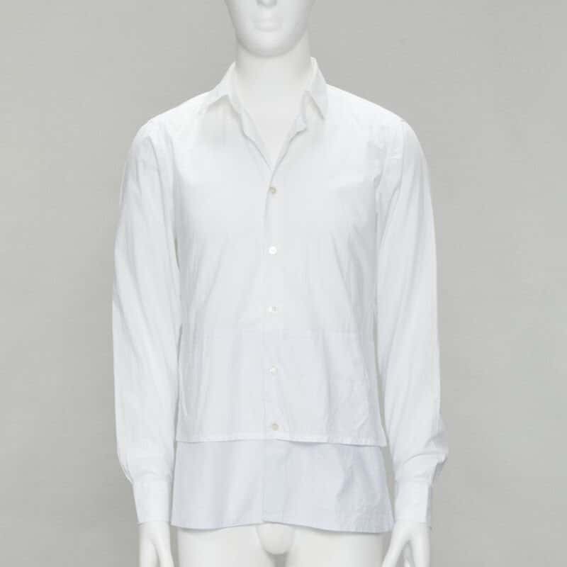 Raf Simons Layered Hem Shirt White Cotton Never worn - Inside View