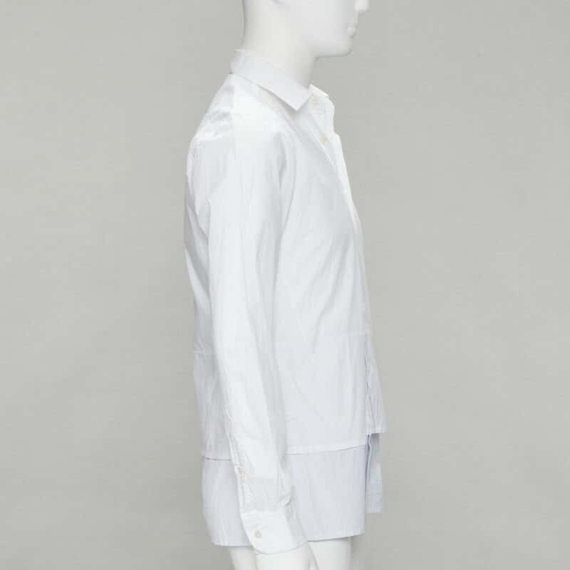 Raf Simons Layered Hem Shirt White Cotton Never worn - Model View