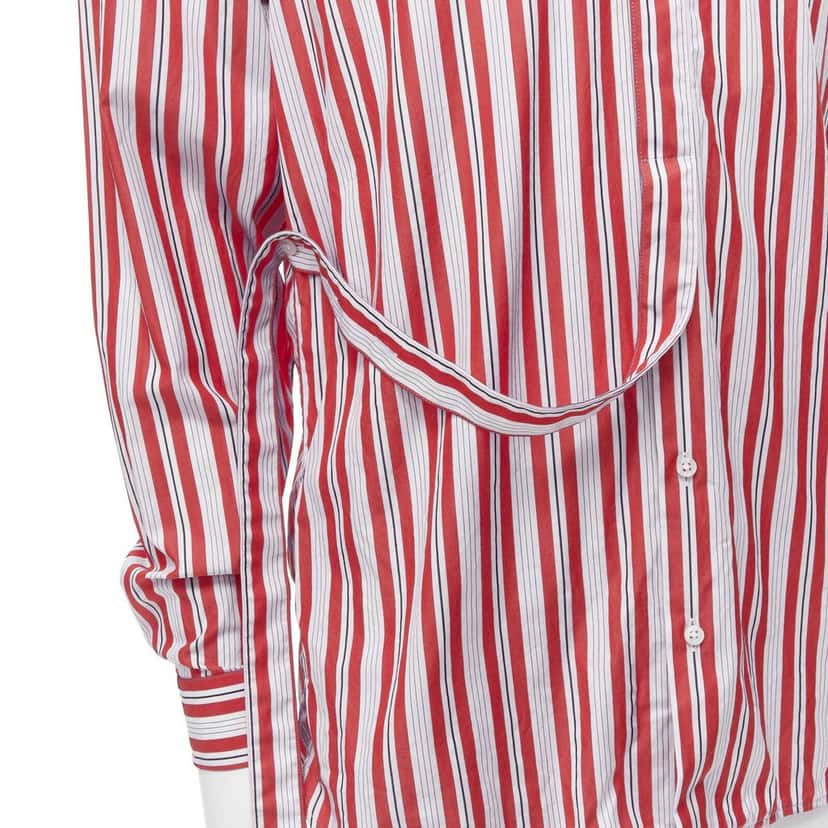 Jil Sander Striped Placket Shirt Red Cotton Good condition - Back View