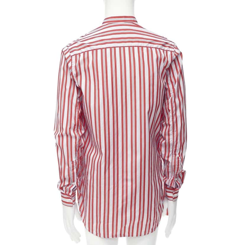 Jil Sander Striped Placket Shirt Red Cotton Good condition - Box View